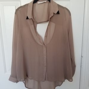 Flirty Sheer Button Down